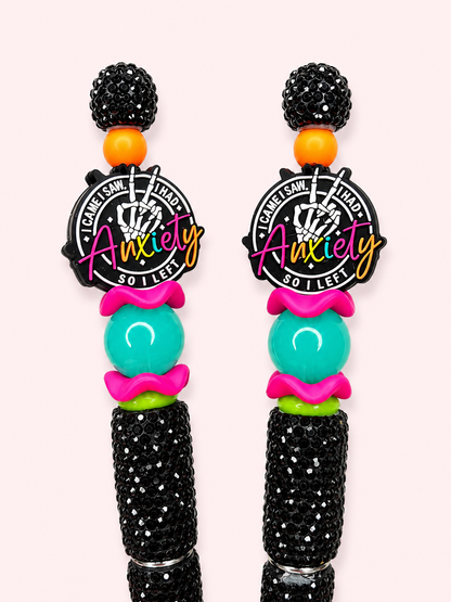 “I came, I saw, I had anxiety so I left” Beaded Pen