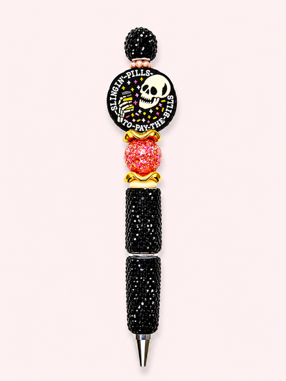 “Slingin’ pills to pay the bills” Beaded pen