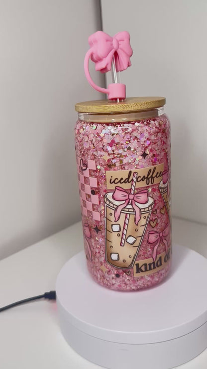 Iced coffee kind of day snowglobe tumbler