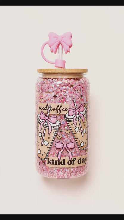 Iced coffee kind of day snowglobe tumbler