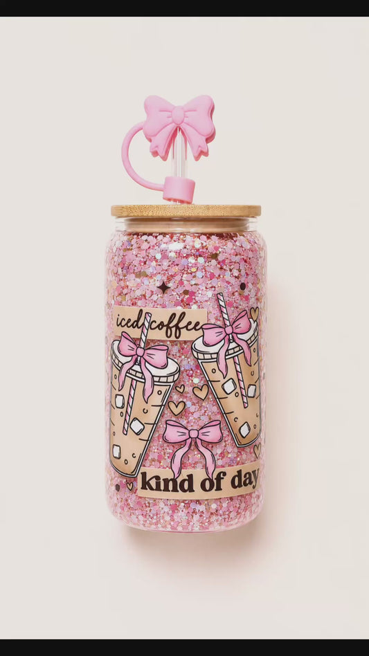Iced coffee kind of day snowglobe tumbler